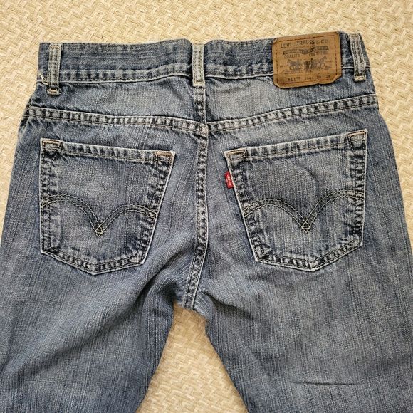 Levis 511 Skinny Blue Jeans Boys 16 Reg 28x28 Denim Mens Blue Slim - Picture 3 of 9